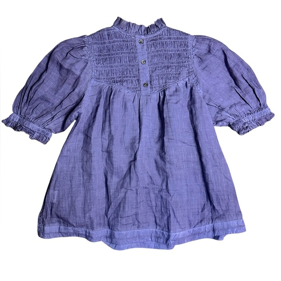 Sea New York Yara Shirred Yoke Top Lapis Size 0 - Picture 7 of 8